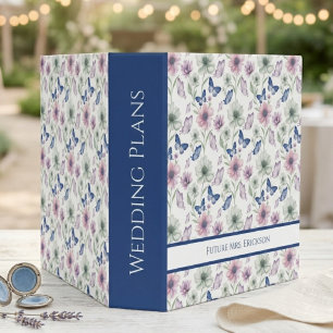Blue Butterfly and Blush Floral Wedding Planning Binder