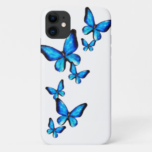 Blue butterfly aqua watercolor iPhone 11 case