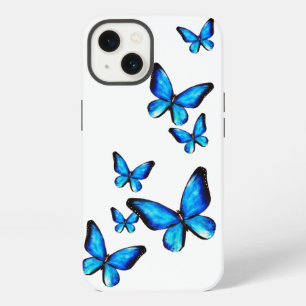 Blue butterfly aqua watercolor illustration speck  iPhone 13 case