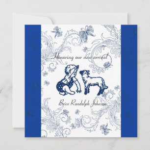 Blue Butterfly Baby Shower invitation