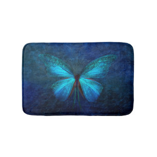Blue Butterfly Bath Mat