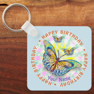 Blue Butterfly  Birthday  keychains