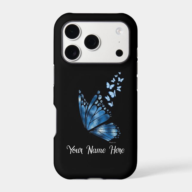 Blue Butterfly Case for iPhone 17 Pro (Back)