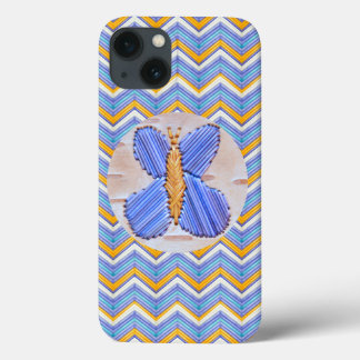 Blue Butterfly Chevron iPhone 13 Case