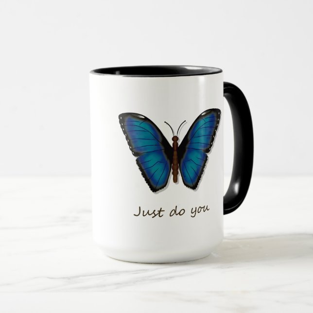 Blue Butterfly Coffee Mug (Front Right)