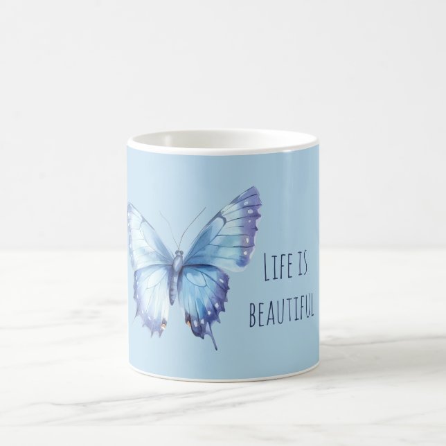 Blue Butterfly Coffee Mug (Center)