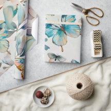 Blue Butterfly Cottagecore Pattern