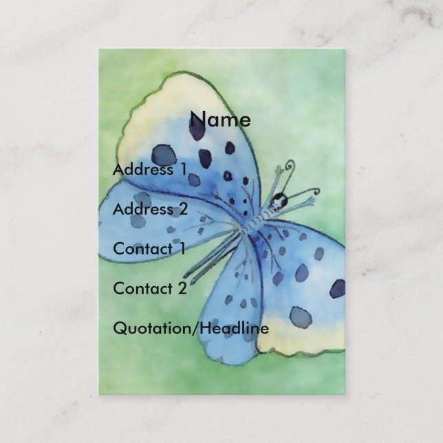 Blue Butterfly - Customize Business Card (Front)