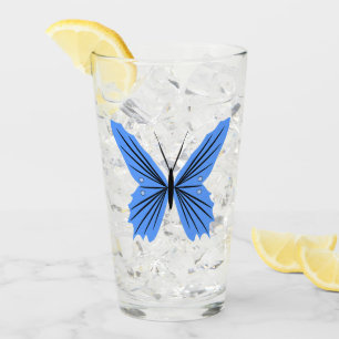 Blue Butterfly Design Glass