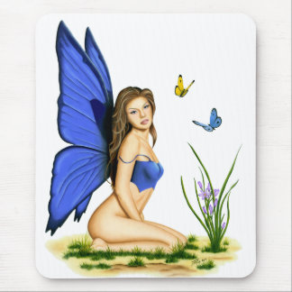"Blue Butterfly Fairy" Mousepad