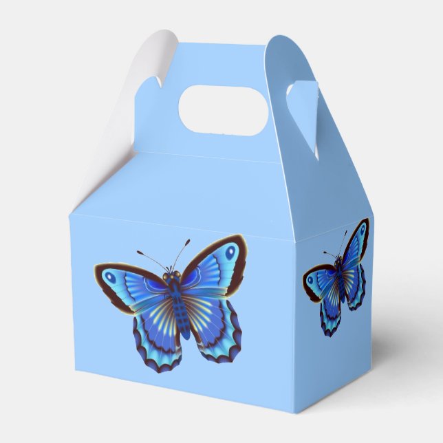 Blue Butterfly Favor Box (Front Side)