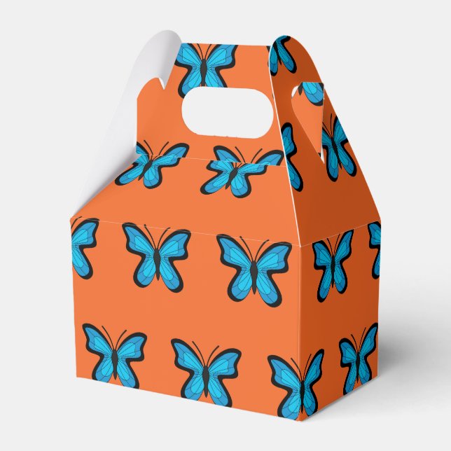 Blue Butterfly Favor Box (Front Side)