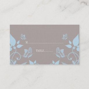 Blue Butterfly Floral Place Card