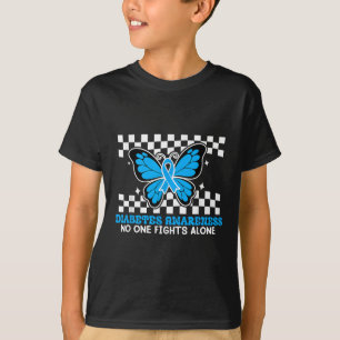 Blue Butterfly For Diabetes Awareness Family Suppo T-Shirt