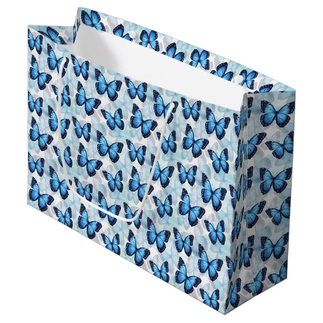 Blue Butterfly Gift Bag (Front Angled)