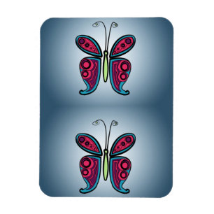 Blue butterfly illustration magnet