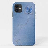 Blue Butterfly in Flight