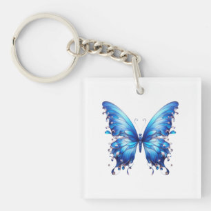 blue butterfly keychain