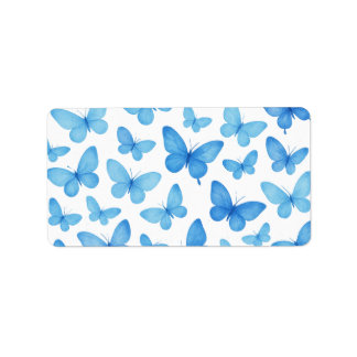Blue Butterfly Label