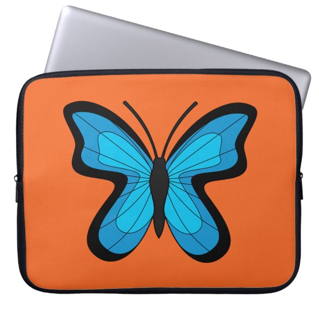 Blue Butterfly Laptop Sleeve (Front)
