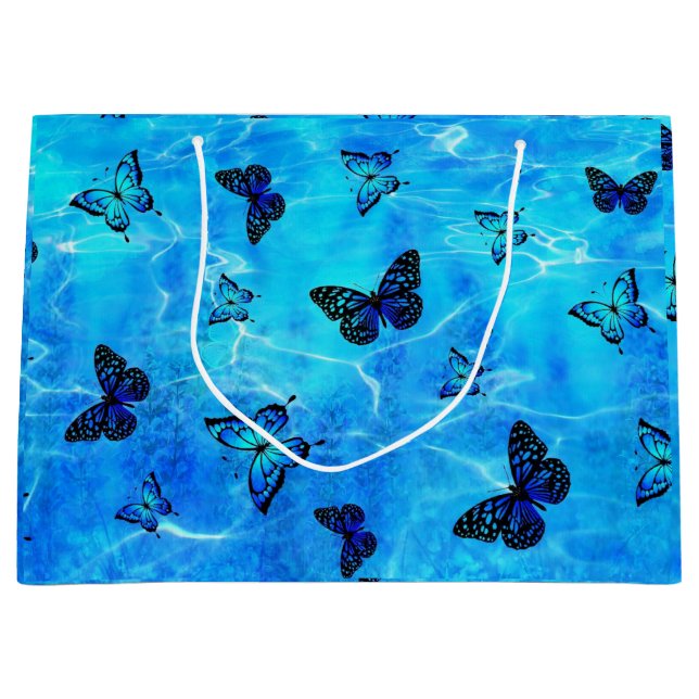 Blue Butterfly Large Gift Bag (Front)