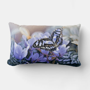 Blue Butterfly Lumbar Pillow