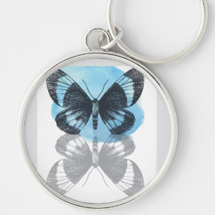 Blue butterfly magic. keychain