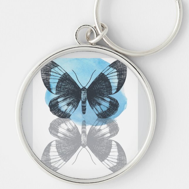 Blue butterfly magic. keychain (Front)