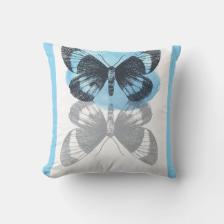 Blue butterfly magic. throw pillow