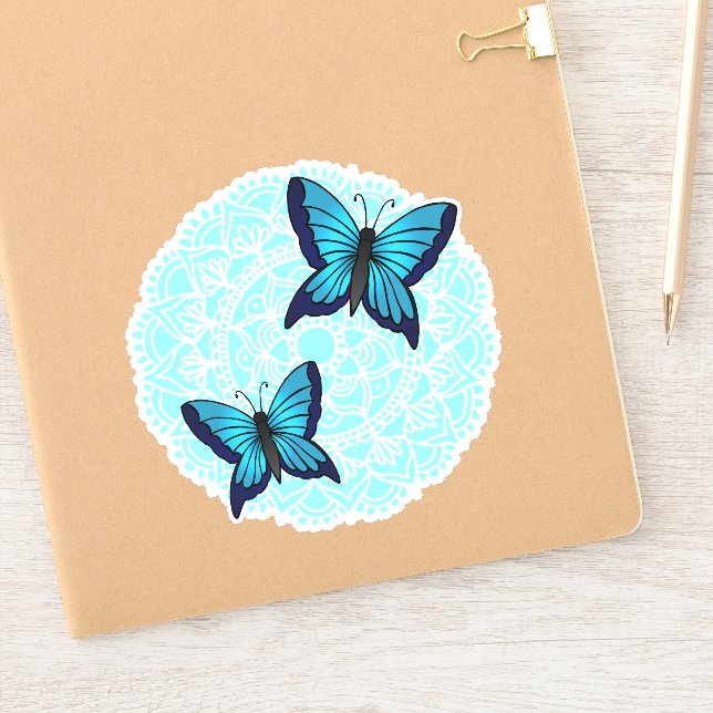 Blue Butterfly Mandala (Notebook)