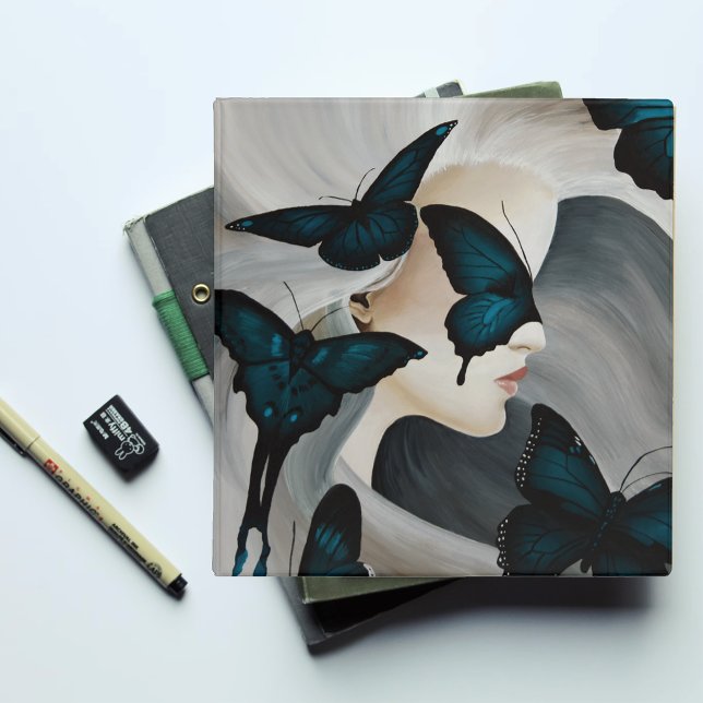 Blue Butterfly Masquerade Elegant Fantasy  Binder (Creator Uploaded)