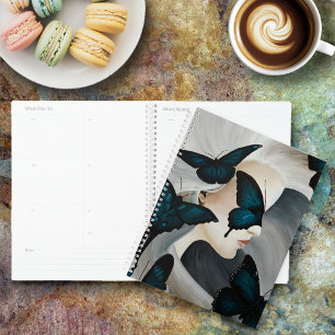 Blue Butterfly Masquerade Elegant Fantasy Planner