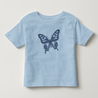 Blue Butterfly Minimal Nature Art by Papil Toddler T-shirt