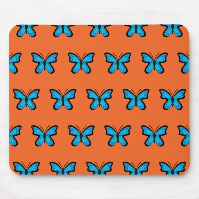Blue Butterfly Mouse Pad (Front)