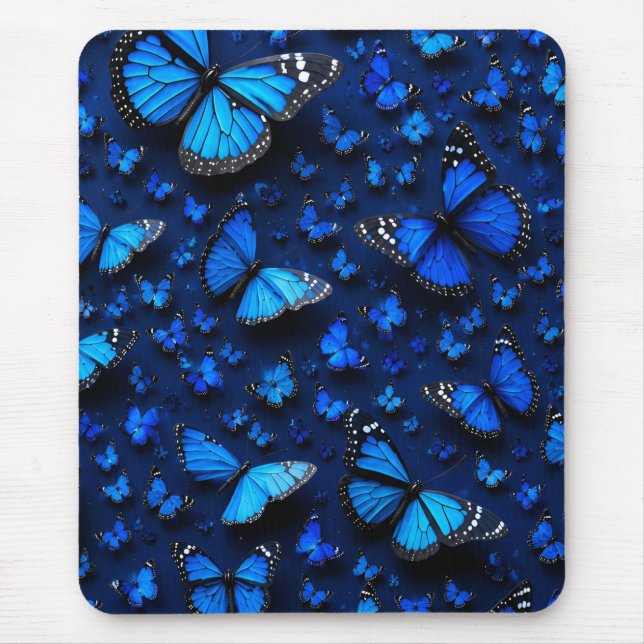 blue butterfly mouse pad (Front)