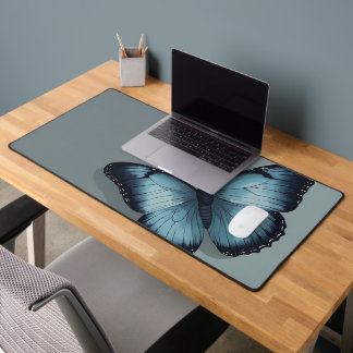 Blue Butterfly Mousepad Graceful and Elegant Desk Mat
