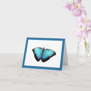 Blue Butterfly Nature Art, Fine Photo Illustration Card