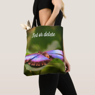 Blue Butterfly Nature Close Up Personalized Tote Bag