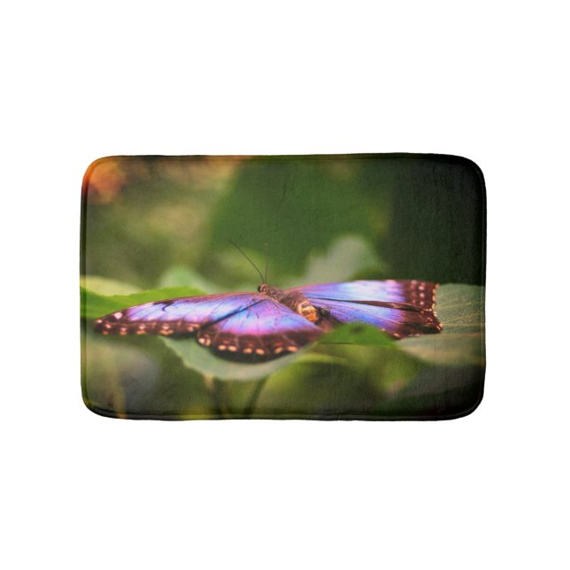 Blue Butterfly Nature Close Up Tint  Bath Mat (Front)