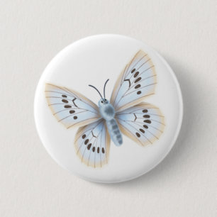 Blue Butterfly Nature Garden Insect 2 Inch Round Button