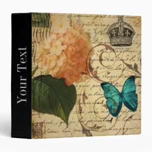 blue butterfly paris scripts french botanical binder