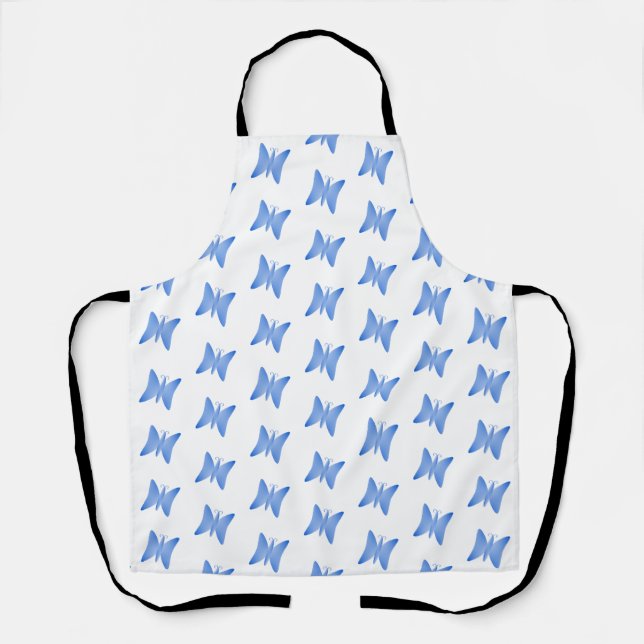 Blue Butterfly Pattern  Apron (Front)