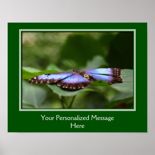 Blue Butterfly Personalized Poster (Front)