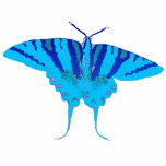 Blue Butterfly Pin Photo Sculpture Button<br><div class="desc">Photo of a non-blue butterfly that I took and then colorized blue.</div>