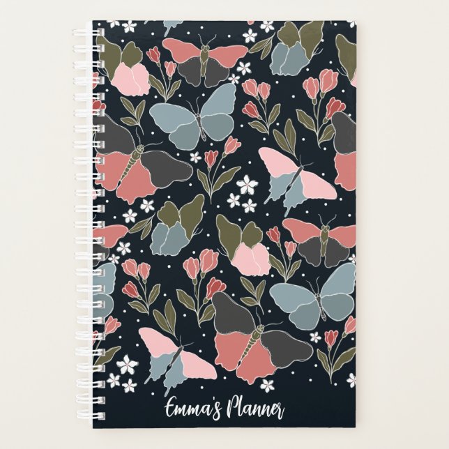 Blue butterfly planner | Cute customizable planner (Front)