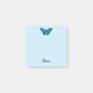 Blue Butterfly Post It Note Pad Personal Name