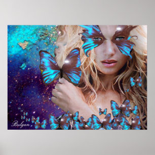 BLUE BUTTERFLY POSTER