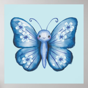 Blue Butterfly Poster