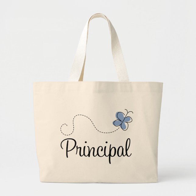 Blue Butterfly Principal Gift Large Tote Bag (Front)