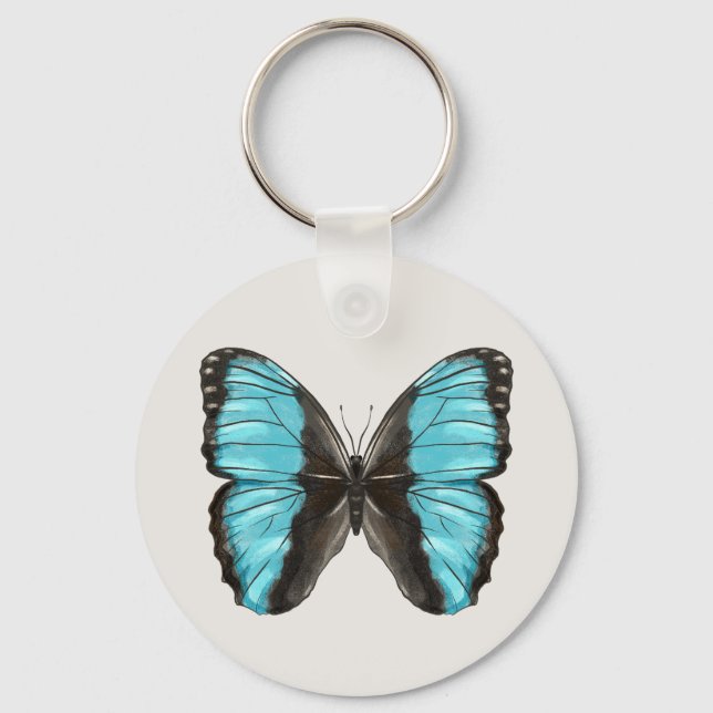 Blue Butterfly QR Code Keychain (Front)